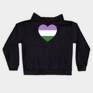 Gender Queer Flag Heart Kids Hoodie
